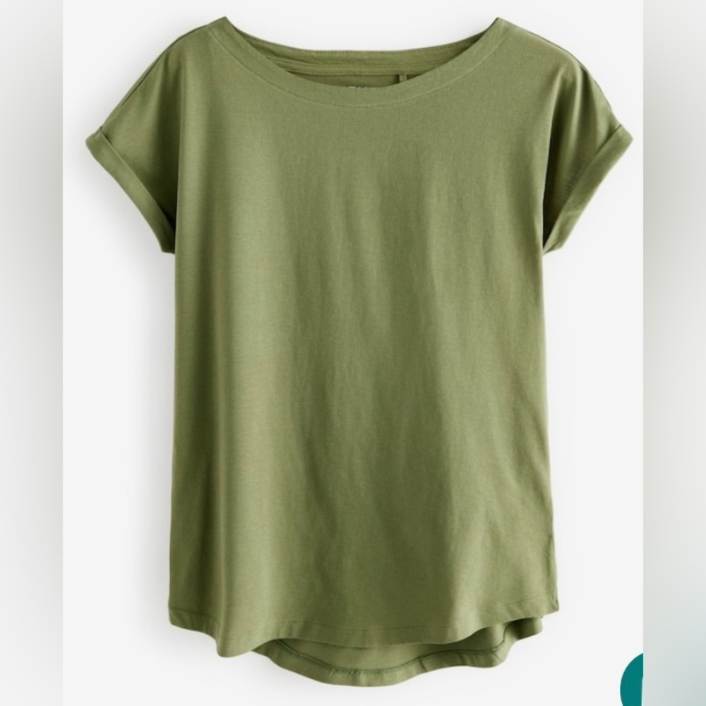Beautiful !New! Next Olive Green Relaxed Short Sleeve Tee Size L